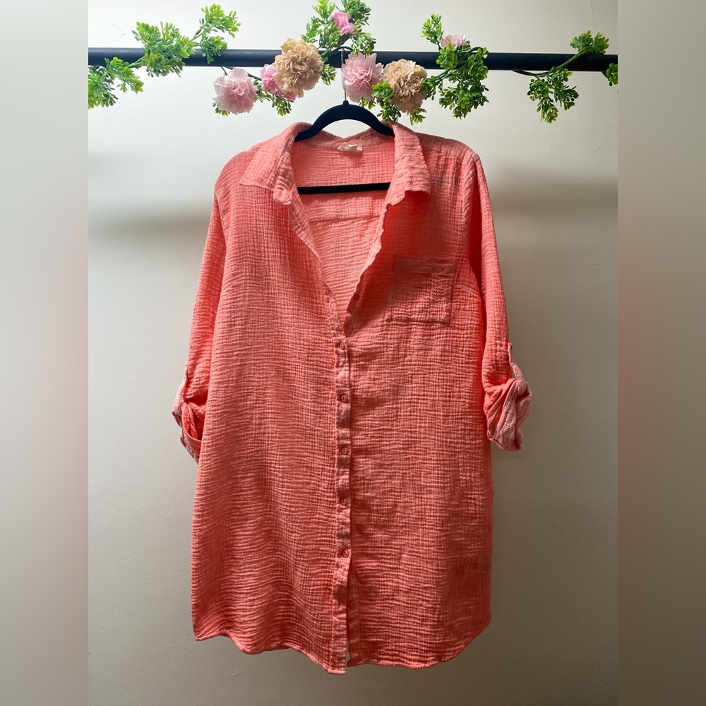 Women’s Pink Tribal Jeans Button Down Dress